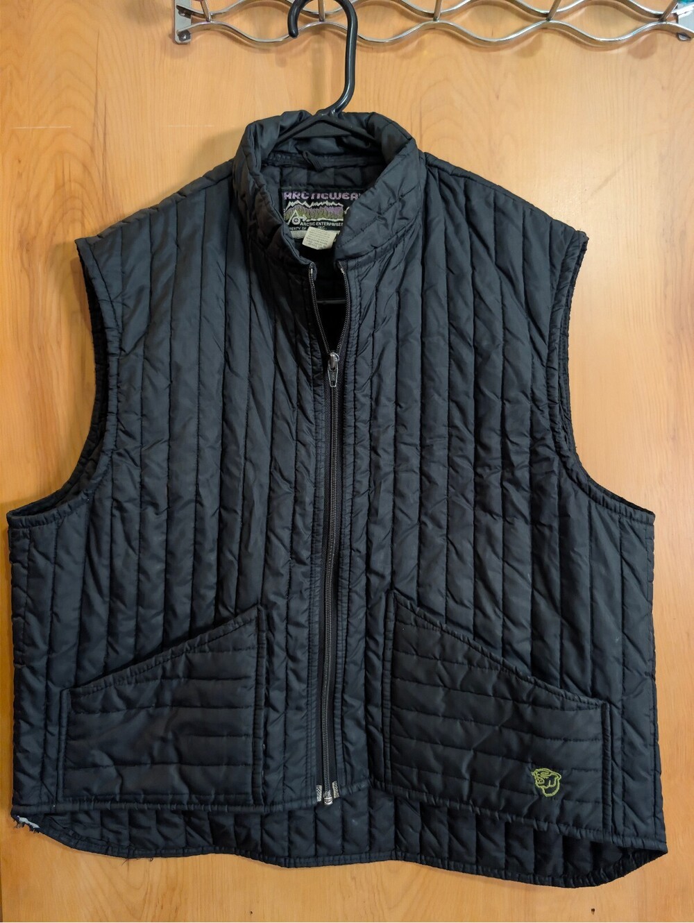 Arcticwear Black Quilted Sleeveless Vest Jacket Size Large